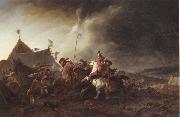 Philips Wouwerman A Detachment of cavalry attacking a camp France oil painting reproduction
